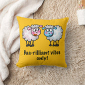  かわいいカートゥーン 羊のペア - Baa-rilliant  クッション (ブランケット)