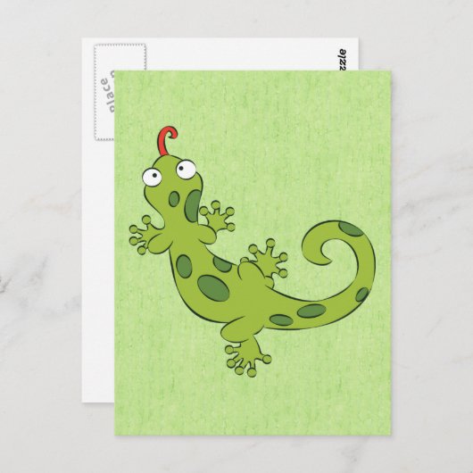 かわいいカートカートトカゲ ポストカード (正面/裏面)