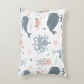 かわいいカートンの海魚 アクセントクッション (正面(垂直))