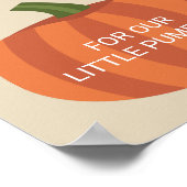 かわいいカードとギフトカボチャ秋赤ちゃんシャワーのサイン ポスター (角)