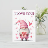 かわいいカードにピンクの小人の漫画のキャラクターが恋愛に  シーズンカード (スタンド正面)