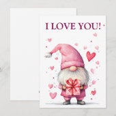 かわいいカードにピンクの小人の漫画のキャラクターが恋愛に  シーズンカード (正面/裏面)