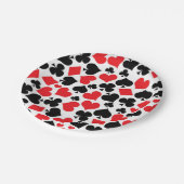 かわいいカードスーツ柄カジノパーティー賭博 ペーパープレート (アングル)