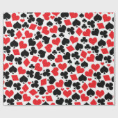 かわいいカードスーツ柄カジノパーティー賭博 ラッピングペーパー (フラット)