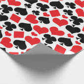 かわいいカードスーツ柄カジノパーティー賭博 ラッピングペーパー (角)