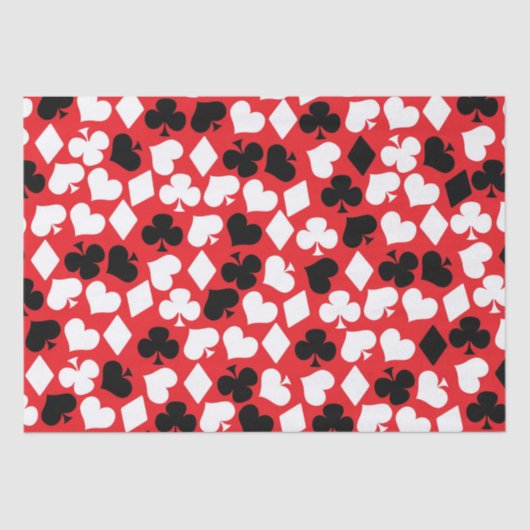 かわいいカードスーツ柄カジノパーティー賭博 薄葉紙 (正面)