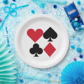 かわいいカードスーツ賭博パーティー紙プレート ペーパープレート (パーティー)