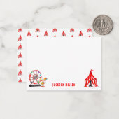 かわいいカーニバルサーカスのテントピエロバルーン子供 ノートカード (正面/裏面インサイチュ)