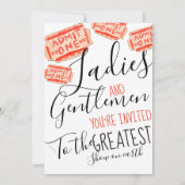 かわいいカーニバルサーカスの子供のパーティー 招待状 (裏面)