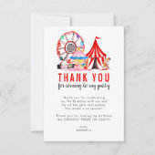 かわいいカーニバルサーカスショークロンボールお誕生日 サンキューカード (正面)