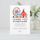 かわいいカーニバルサーカスショークロンボールお誕生日 サンキューカード (スタンド正面)