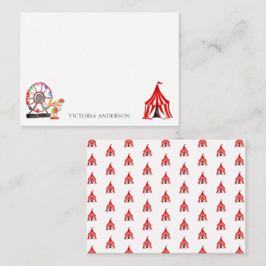 かわいいカーニバルサーカスショークロンボールーン子供 ノートカード (正面/裏面)