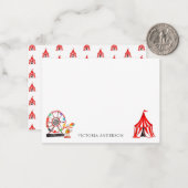 かわいいカーニバルサーカスショークロンボールーン子供 ノートカード (正面/裏面インサイチュ)