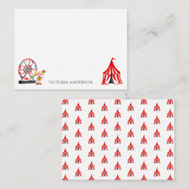 かわいいカーニバルサーカスショークロンボールーン子供 ノートカード
