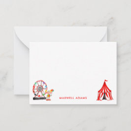 かわいいカーニバルサーカスショークロンボール風船子供たち ノートカード