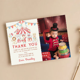 かわいいカーニバルサーカスショー誕生日写真 サンキューカード