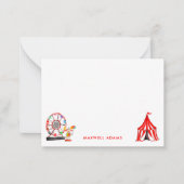 かわいいカーニバルサーカスピエロバルーン子供 ノートカード (正面)