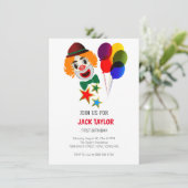 かわいいカーニバルサーカスピエロファースト誕生日キッズ 招待状 (スタンド正面)