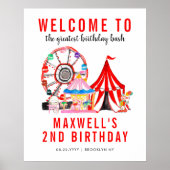 かわいいカーニバルサーカスフェスティバルショーキッド誕生日ポー ポスター (正面)