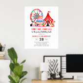 かわいいカーニバルサーカスフェスティバルショーキッド誕生日 ポスター (ホームオフィス)