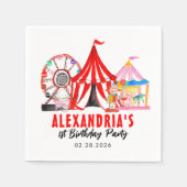 かわいいカーニバルサーカスフェスティバルショー子供の誕生日 スタンダードカクテルナプキン (正面)