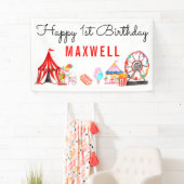かわいいカーニバルサーカスフェスティバルショー子供の誕生日 横断幕 (インサイチュ)