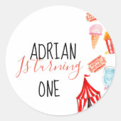 かわいいカーニバル誕生日パーティーのエンベロープシール ラウンドシール (正面)