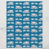 かわいいカーフィニッシュフラッグブルースクラップブック紙 (正面)