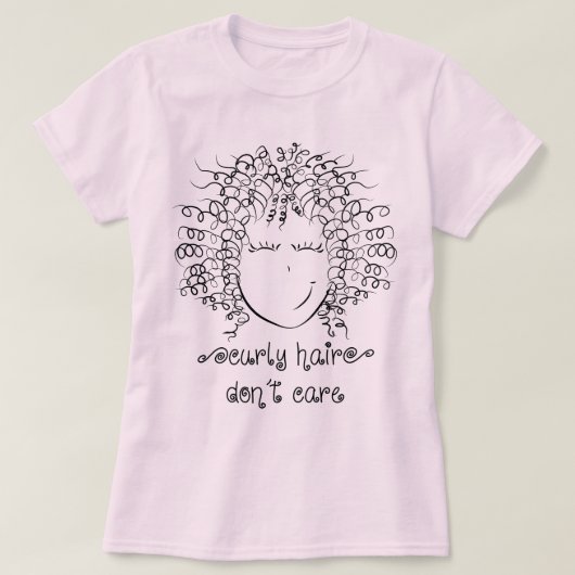 かわいいカーリーヘア気にがない Tシャツ (デザイン正面)