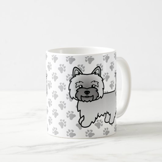 かわいいカーン・テリアのキャラクター コーヒーマグカップ (正面右)