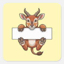 かわいいガゼルが空白のサインを持っているキャラクター