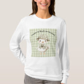 かわいいガチョウの名入れ先生用長袖シャツ Tシャツ (正面)