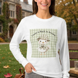 かわいいガチョウの名入れ先生用長袖シャツ Tシャツ