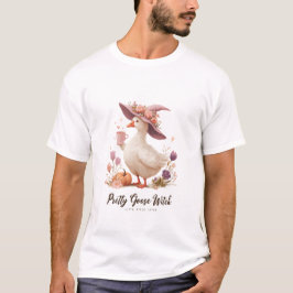 かわいいガチョウの魔女 ハロウィンシーズン Tシャツ