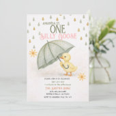 かわいいガチョウの1歳の誕生日招待状 Sage One Silly Goose 招待状 (スタンド正面)