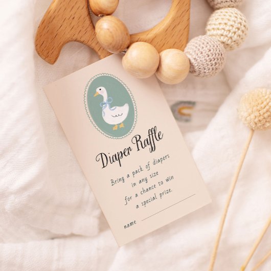 かわいいガチョウ赤ちゃんシャワーおむつラッフルエンクロージャー エンクロージャーカード