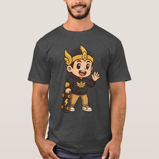 かわいいガトートカチャ 現代の漫画 インドネシアのワヤンへ Tシャツ (正面)