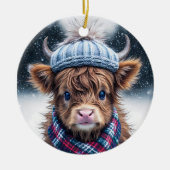 かわいいガニヤール牛素朴動物ファームハウス国 セラミックオーナメント (正面)