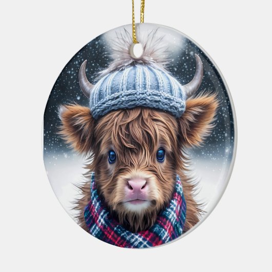 かわいいガニヤール牛素朴動物ファームハウス国 セラミックオーナメント (左)