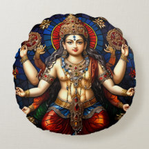 かわいいガネッシュブルーエレファントゴッドラウンドクッション枕