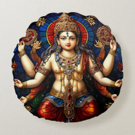 かわいいガネッシュブルーエレファントゴッドラウンドクッション枕 ラウンドクッション