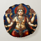 かわいいガネッシュブルーエレファントゴッドラウンドクッション枕 ラウンドクッション (裏面)