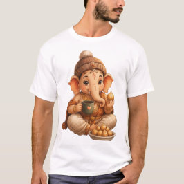 かわいいガネーシャ ガネーシュ・チャトゥルティ祭 Tシャツ