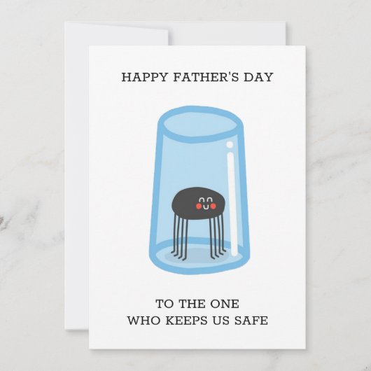 かわいいガラスのクモ 面白いメッセージ 父の日 シーズンカード (正面)