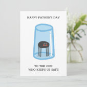 かわいいガラスのクモ 面白いメッセージ 父の日 シーズンカード (スタンド正面)