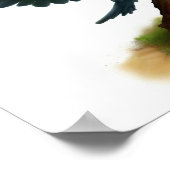 かわいいガラ絵を描コカトゥーの3D水彩画 ポスター (角)