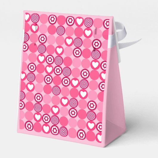 かわいいガレンティンの日ピンクのハートと花柄 フェイバーボックス (裏面サイド)