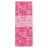 かわいいガレンティンの日ピンクのハートと花柄 ワインギフトバッグ (裏面)