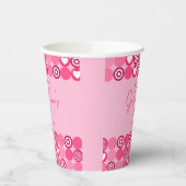 かわいいガレンティンの日ピンクのハートと花柄 紙コップ (左)