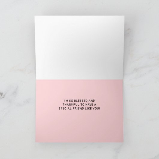 かわいいガレンティンの日BFFピンク赤いハートの女の子の名前 シーズンカード (内部)